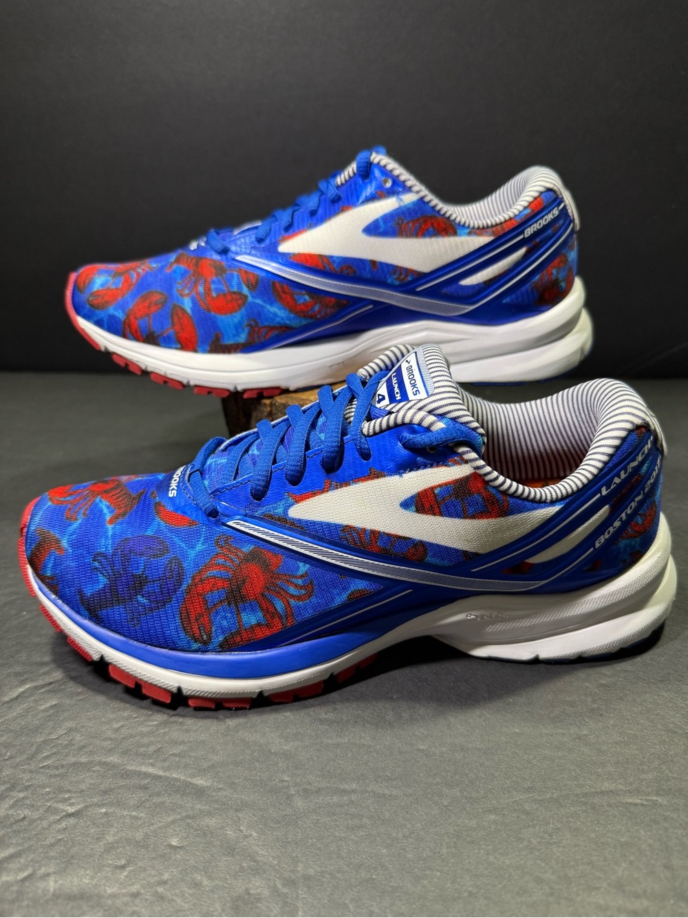Brooks Launch 4 “ Boston Marathon “ Women’s Blue Lobster Sneakers Size- 8